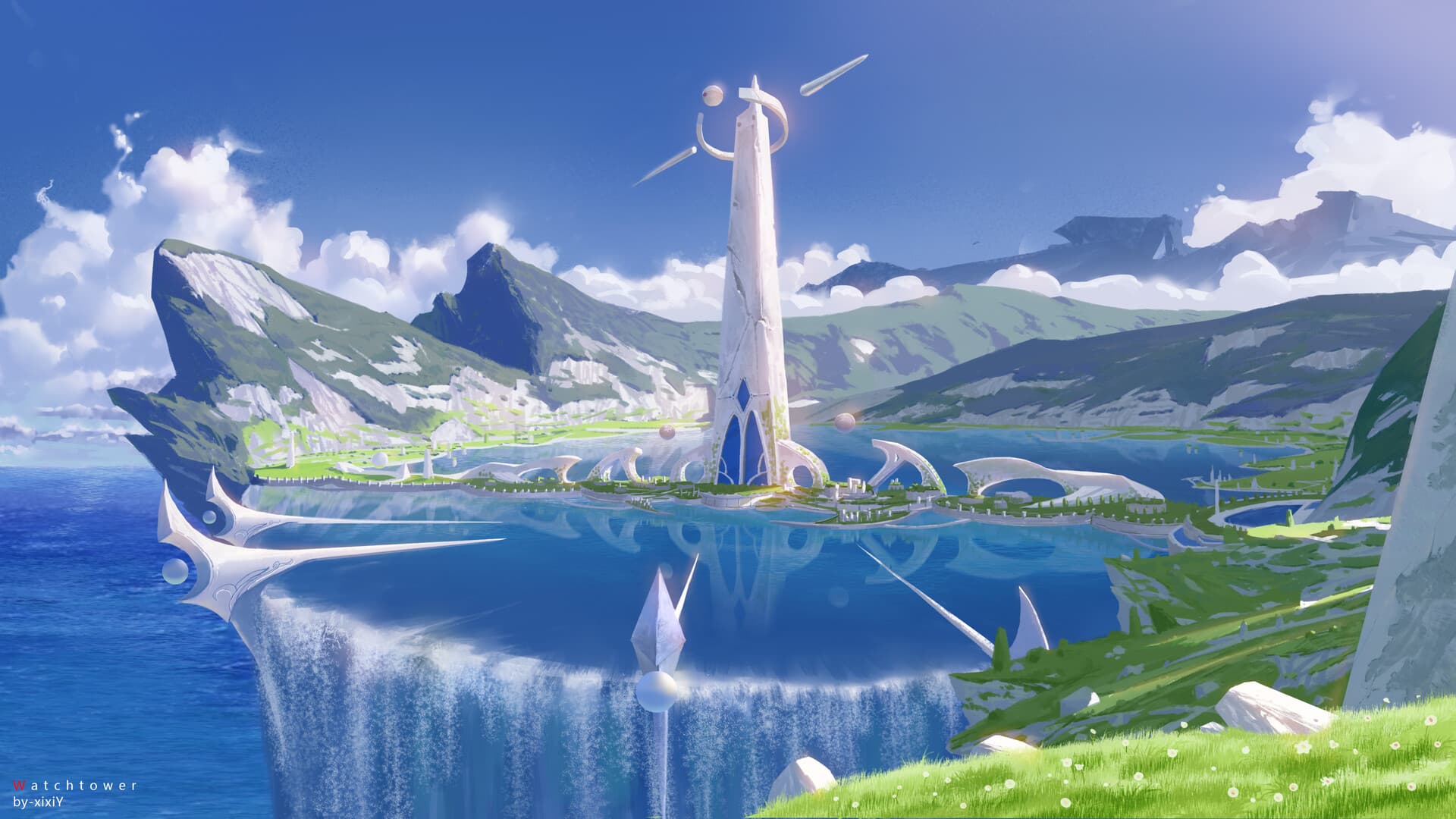 Arknights concept art panoramic wallpaper