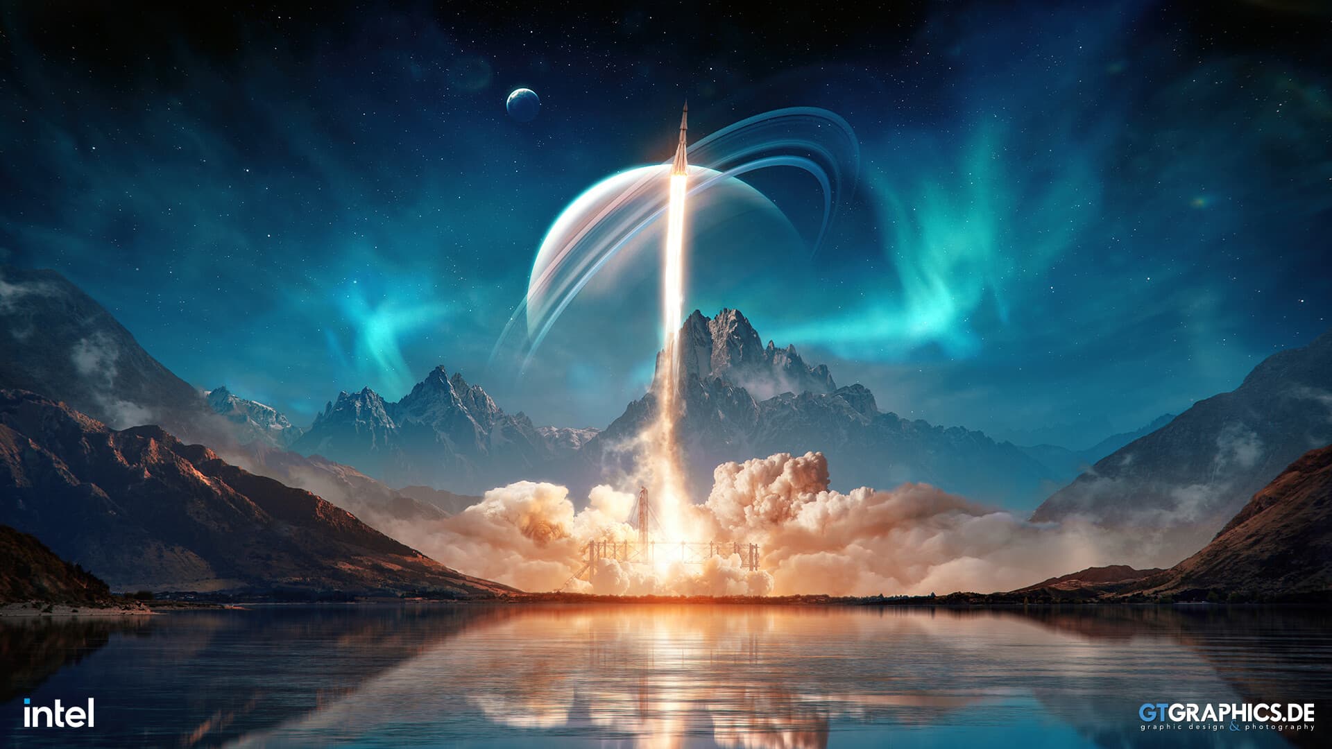 Aurora spacecraft wallpaper, HD scenic art