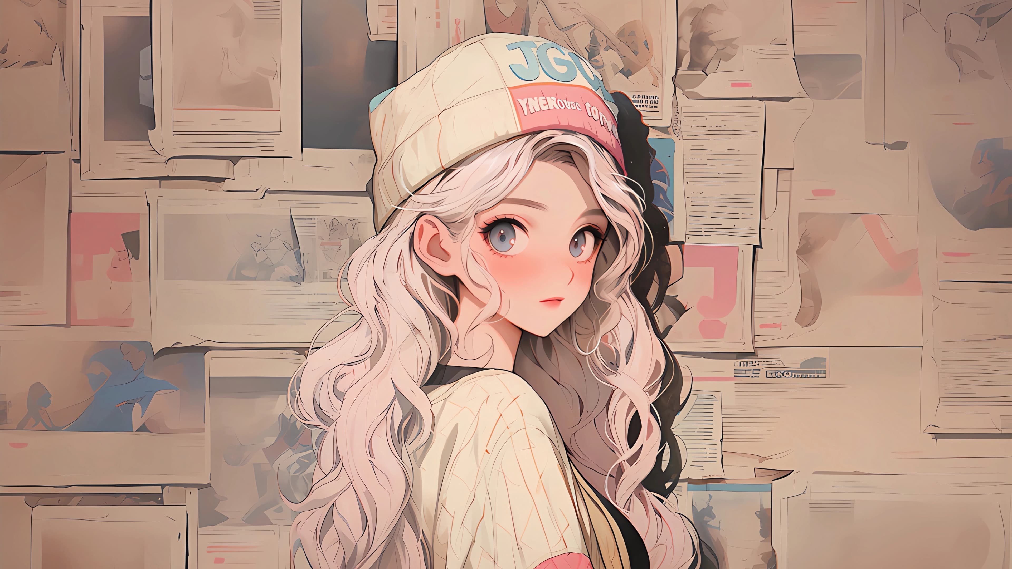 Cute anime girl 4K wallpaper