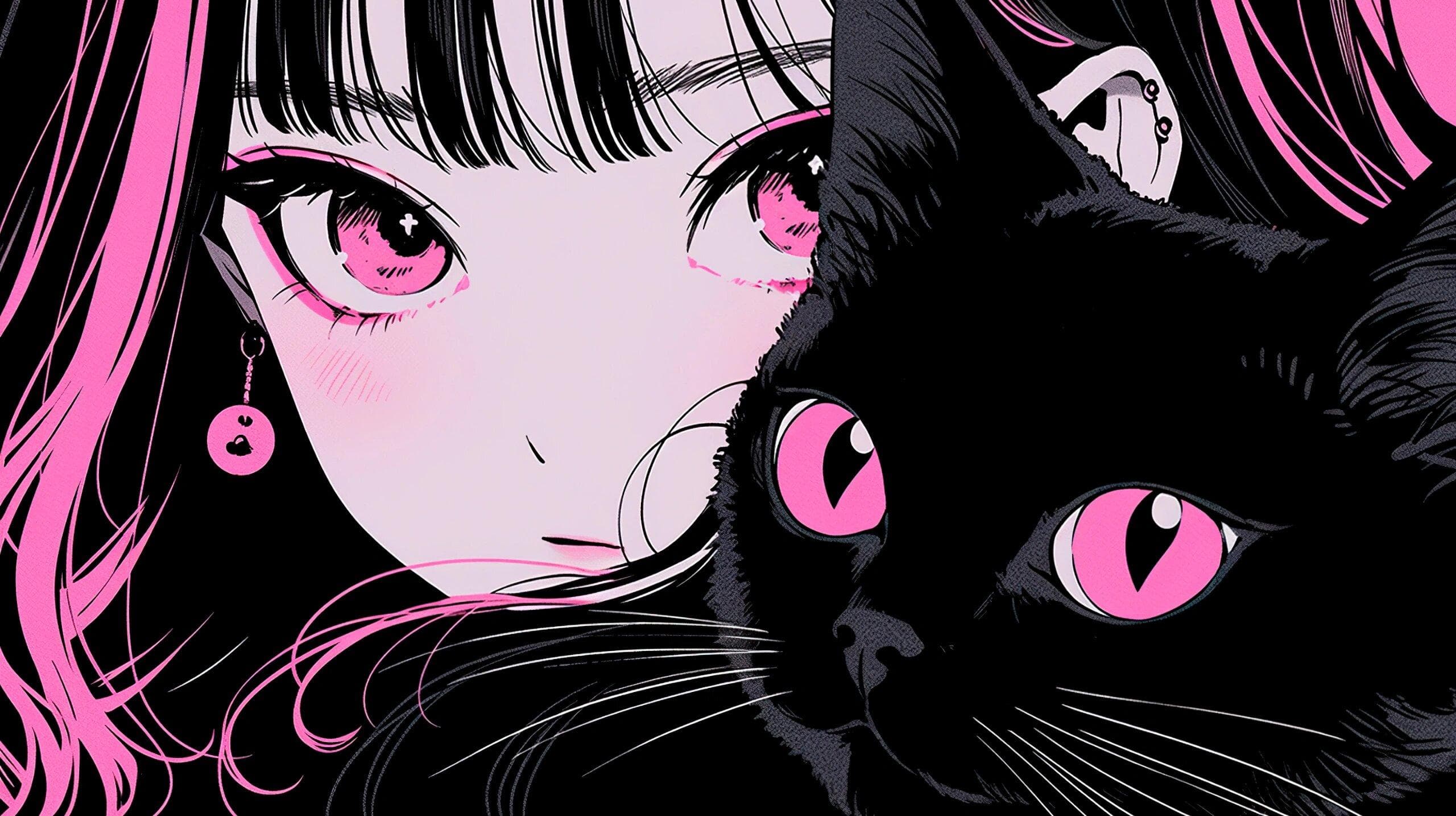 Cute cat 2K HD desktop wallpaper