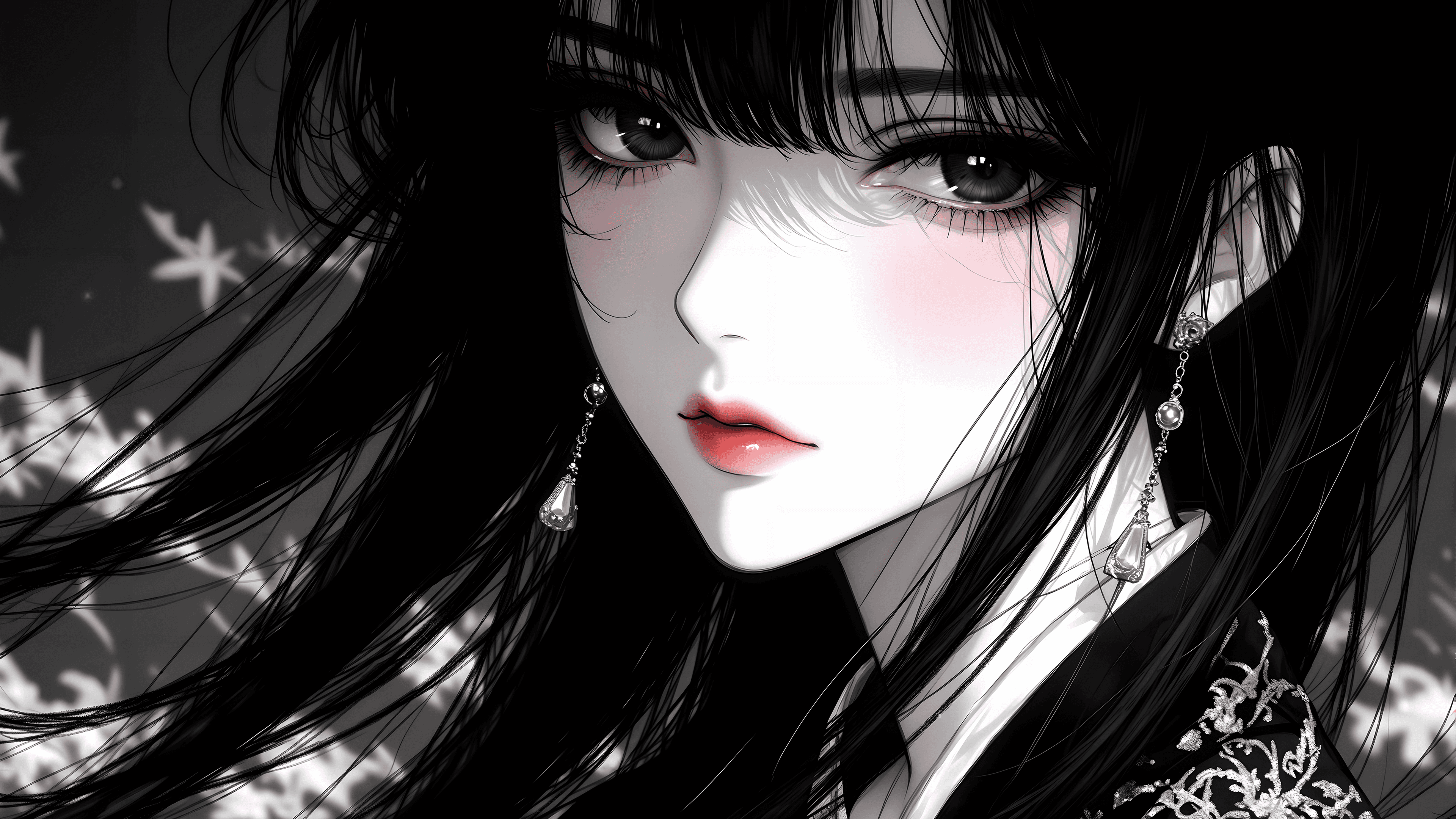 Dark gothic anime girl 4K wallpaper