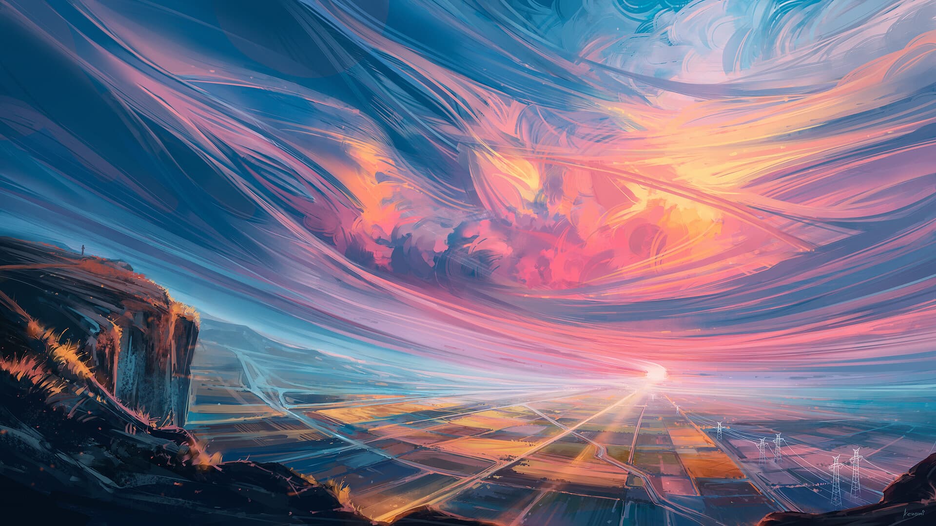 Flowing clouds wallpaper in HD 1080P
