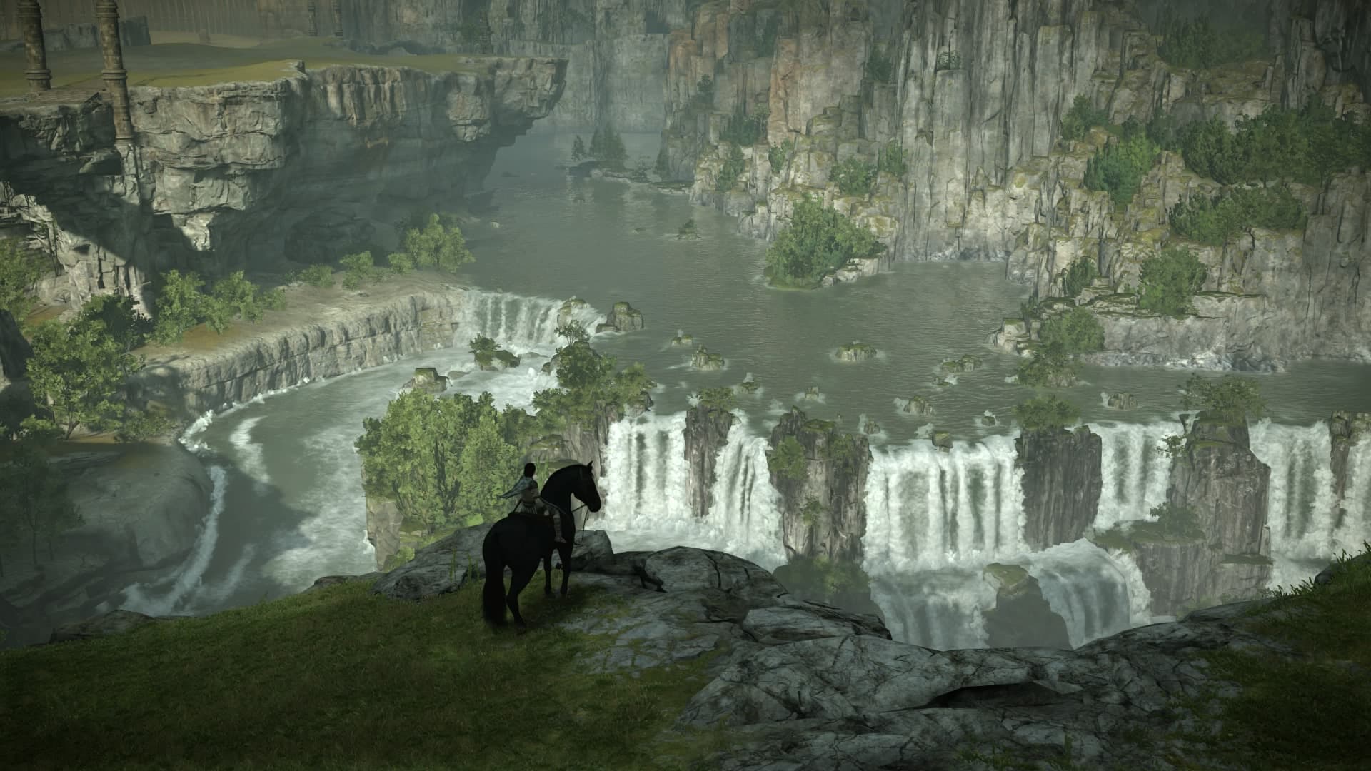 Game scene waterfall wallpaper, 1920x1080