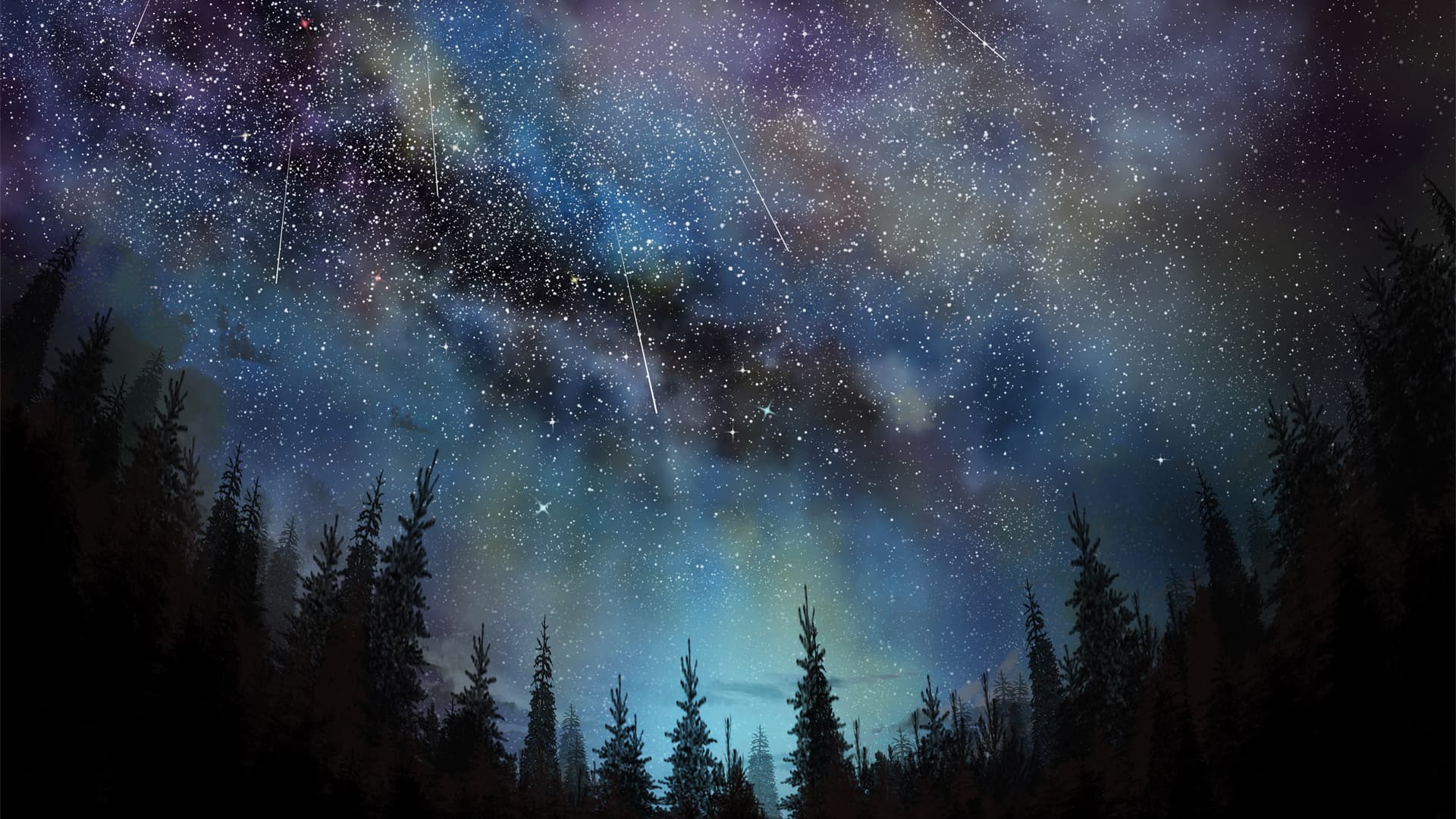 HD starry night sky galaxy wallpaper