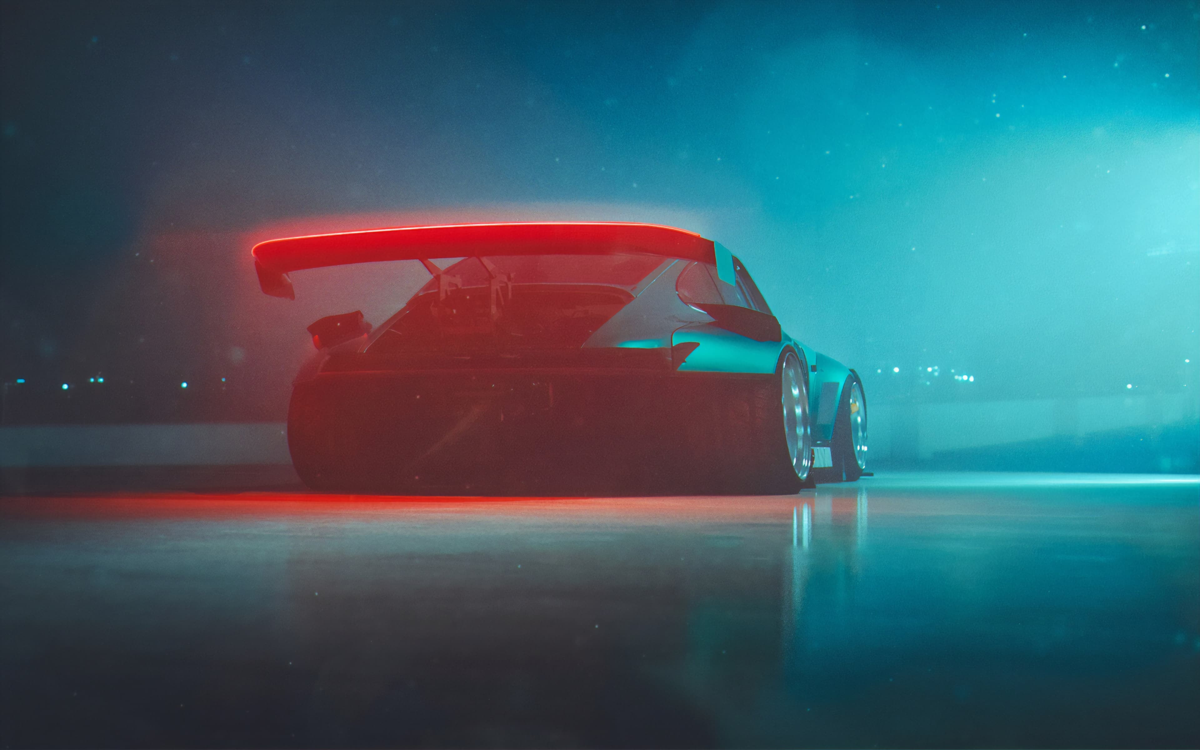 Neon racer cyberpunk wallpaper in 4K