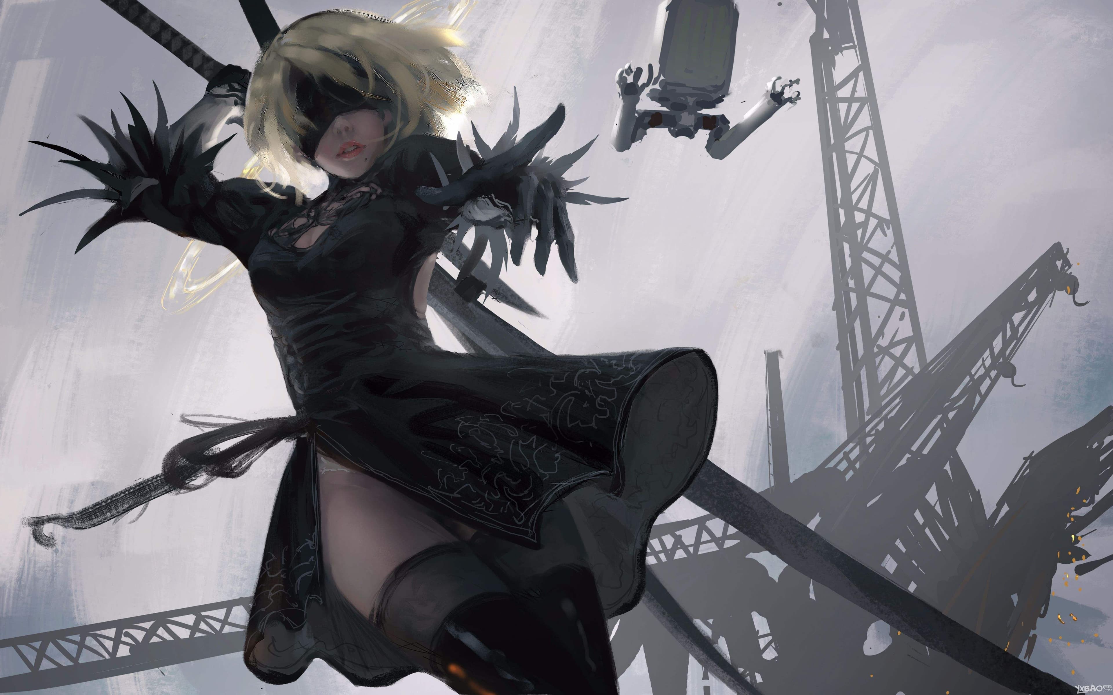 Nier: Automata and Arknights 4K wallpaper