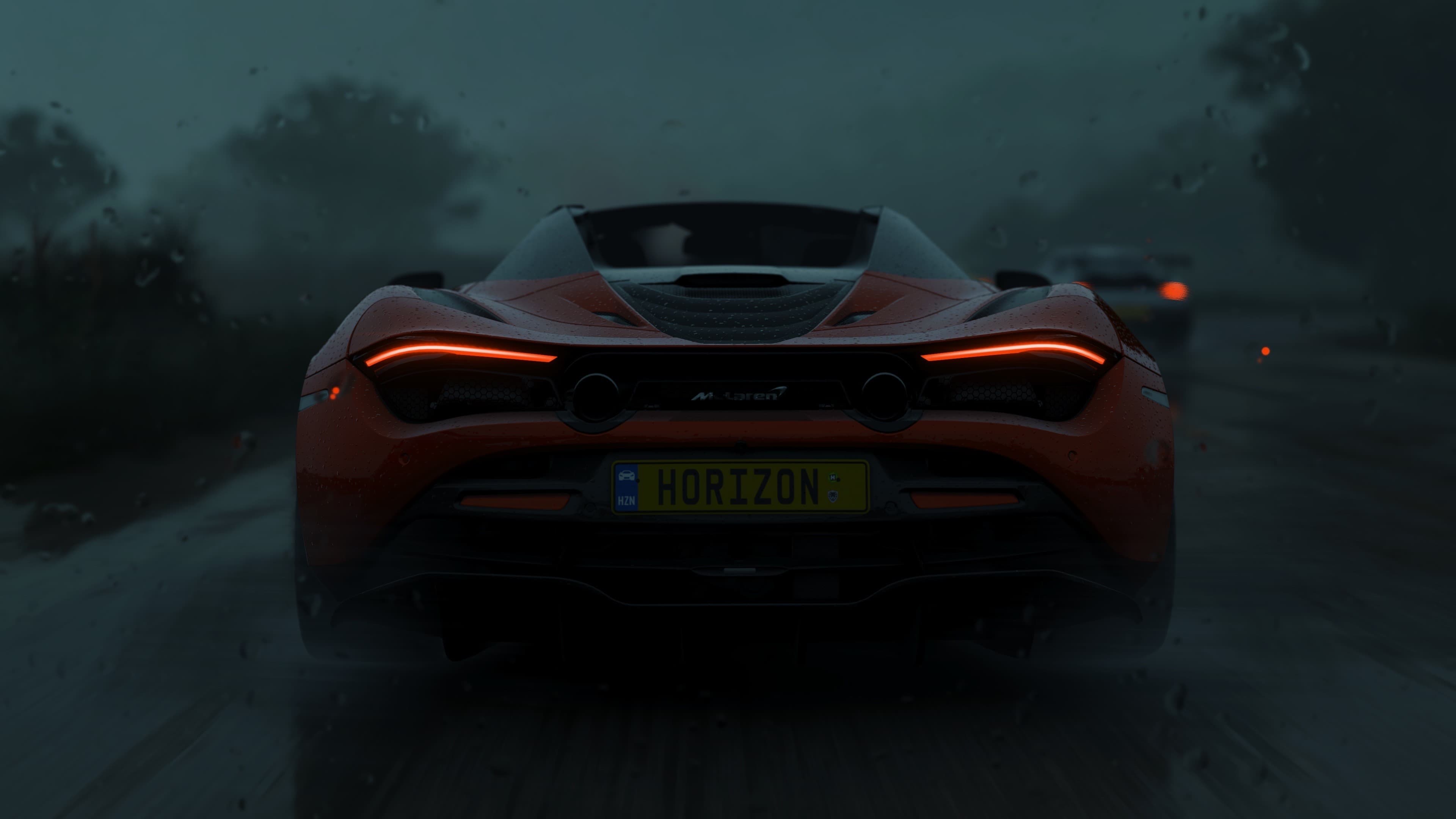 Night driving lotus with aurora wallpaper