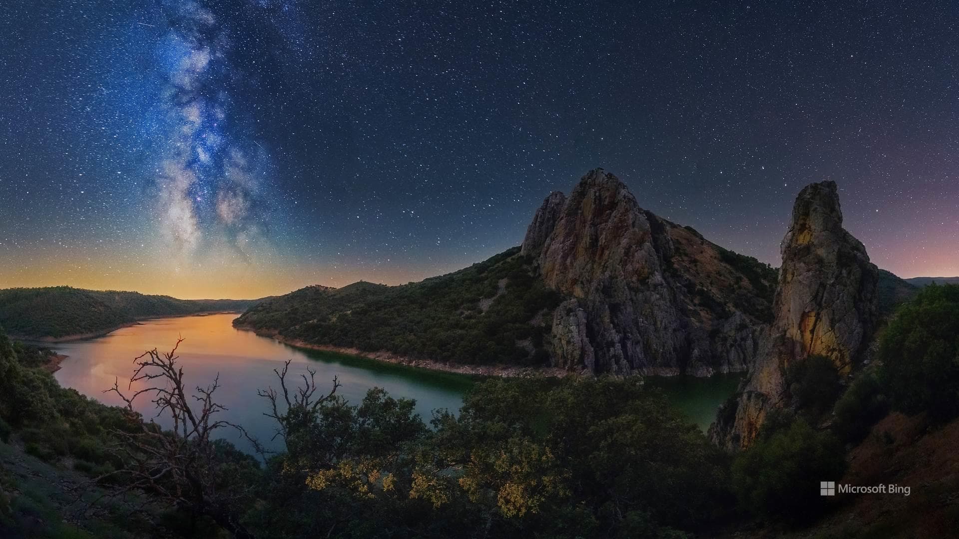 HD panorama of starry night sky and galaxy
