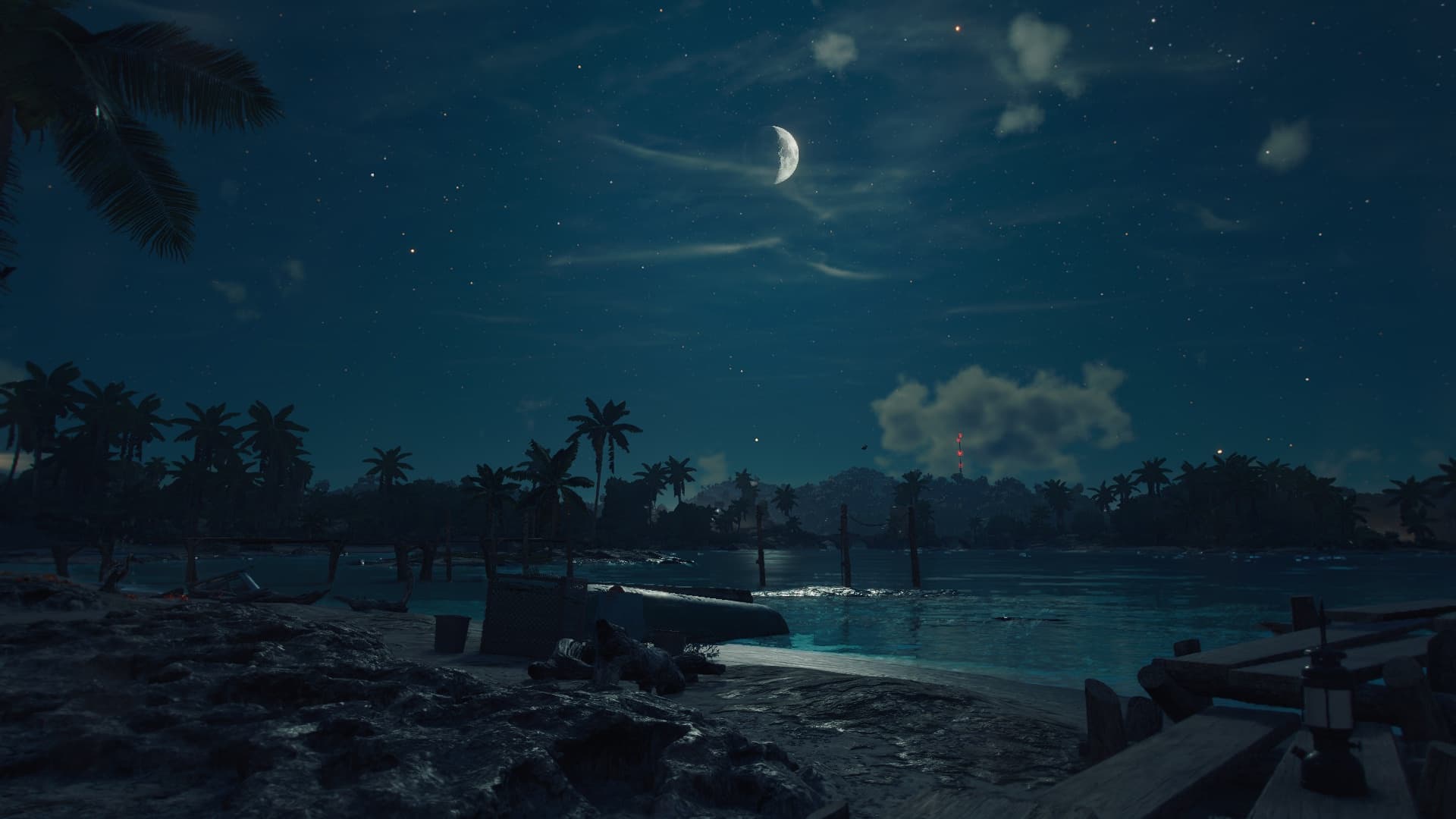 Night sky gaming scene wallpaper, 1080P resolution