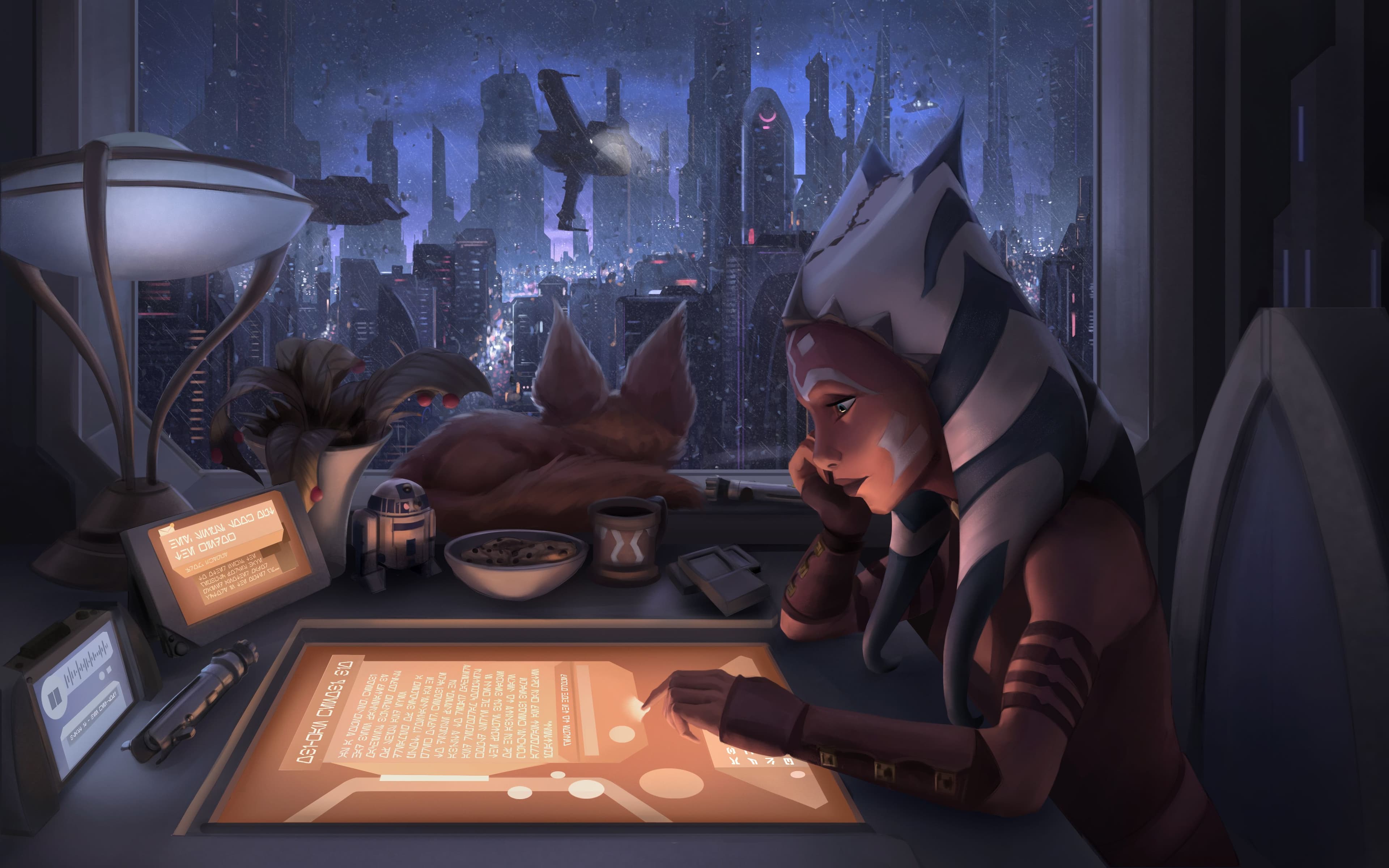 Nostalgic study wallpaper in 4K resolution