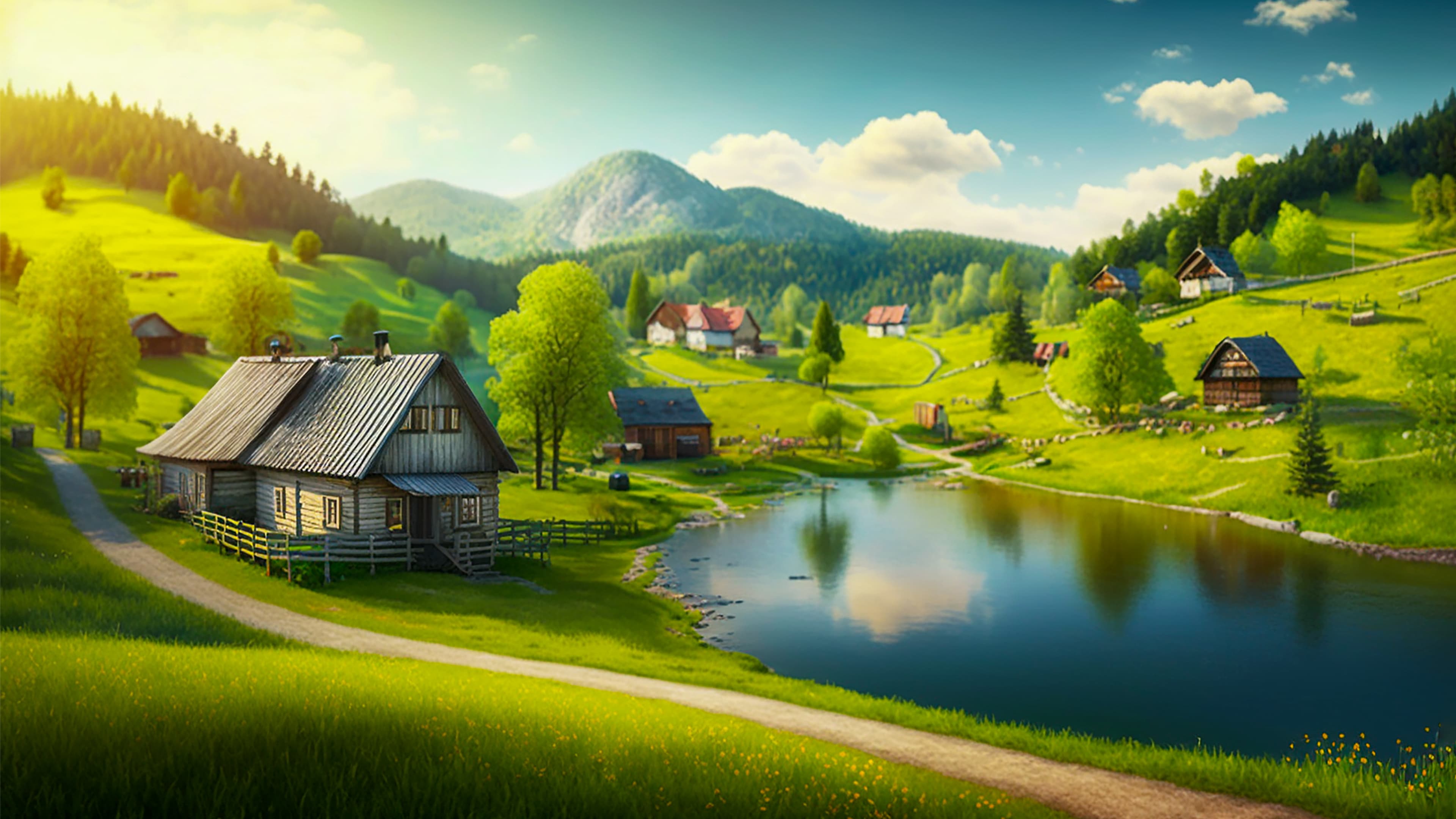 Peaceful 4K prairie landscape wallpaper