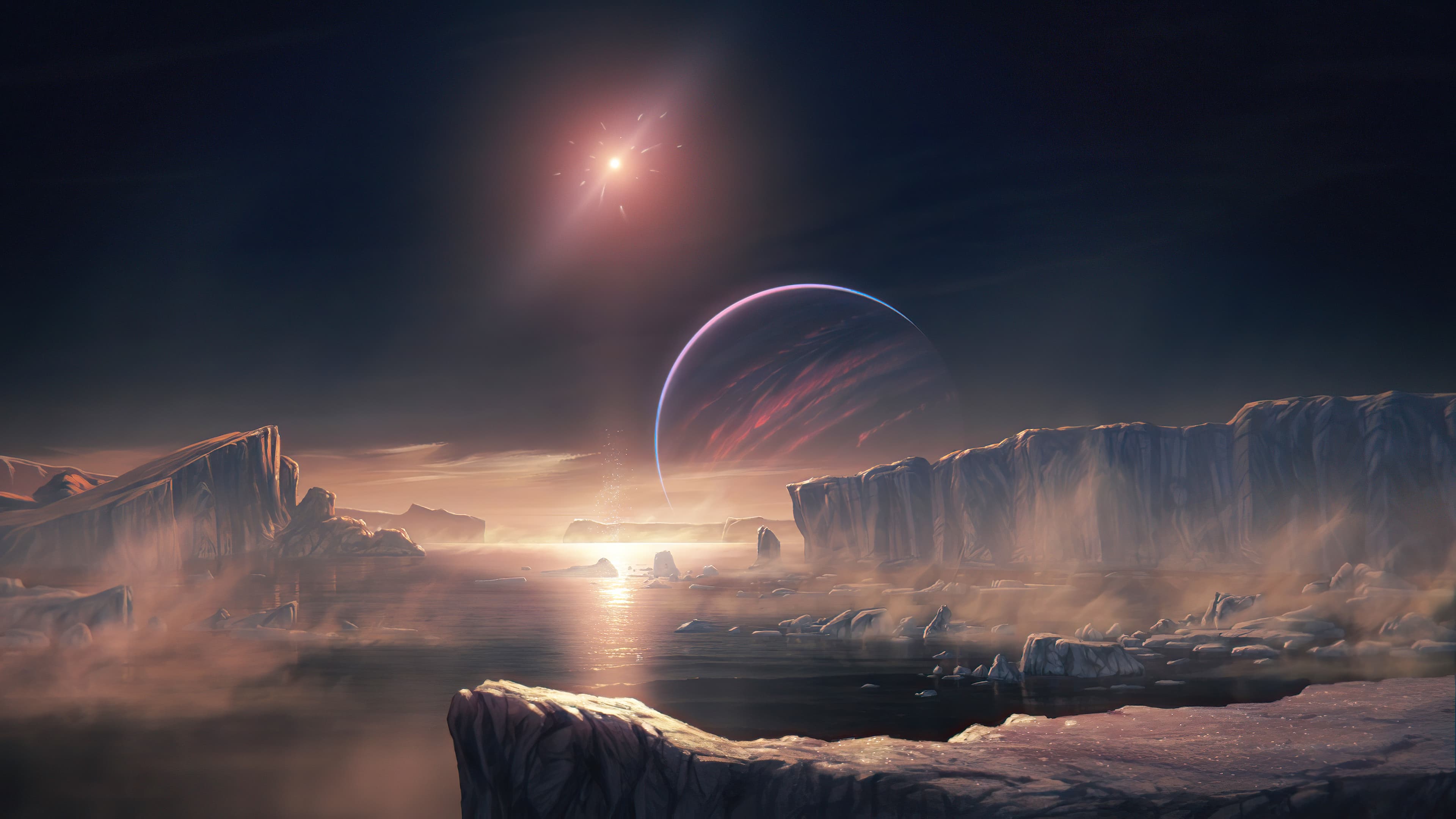 Sci-fi planet galaxy wallpaper