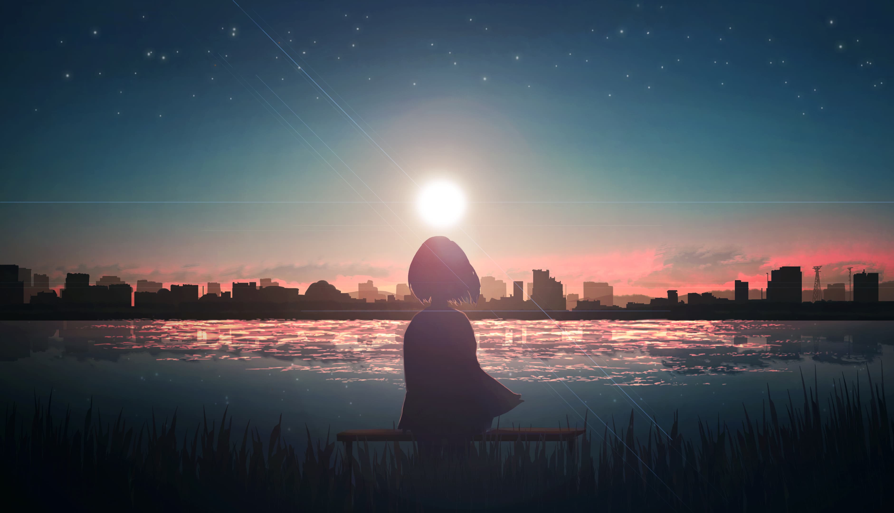 Serene night sky wallpaper
