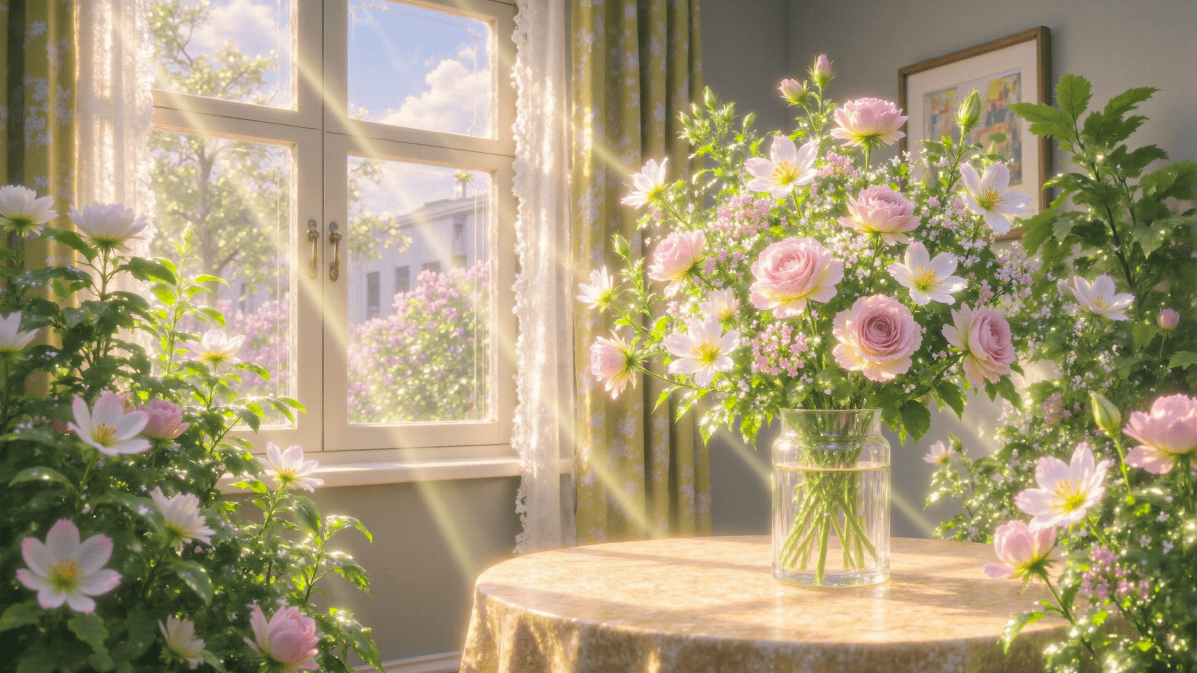Spring flowers 3D HD wallpaper