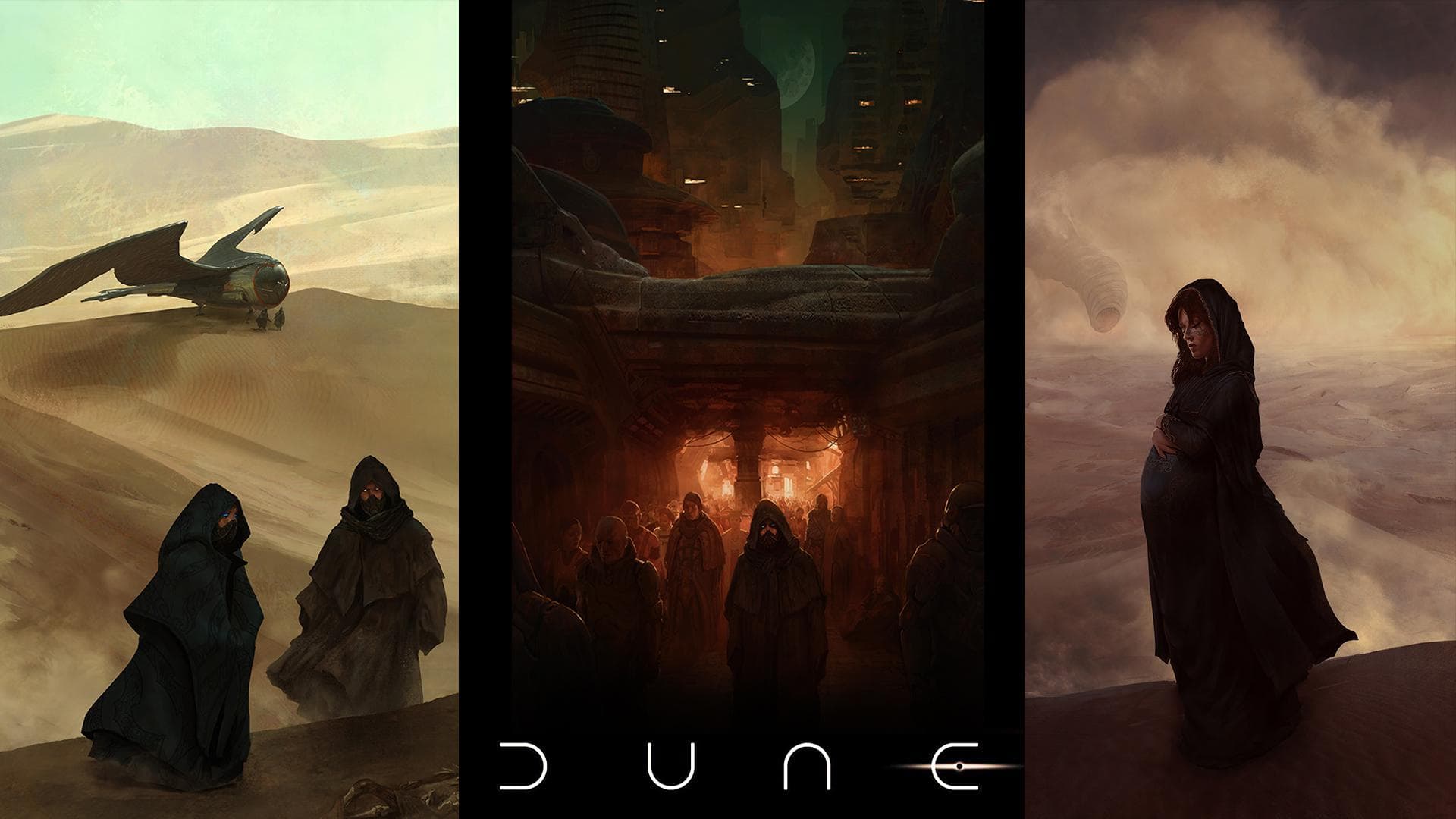 Desert concept art full HD wallpaper