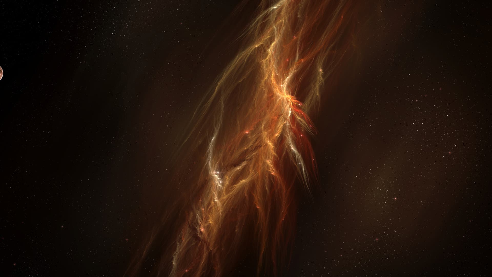 Full HD wallpaper of nebula and galaxy