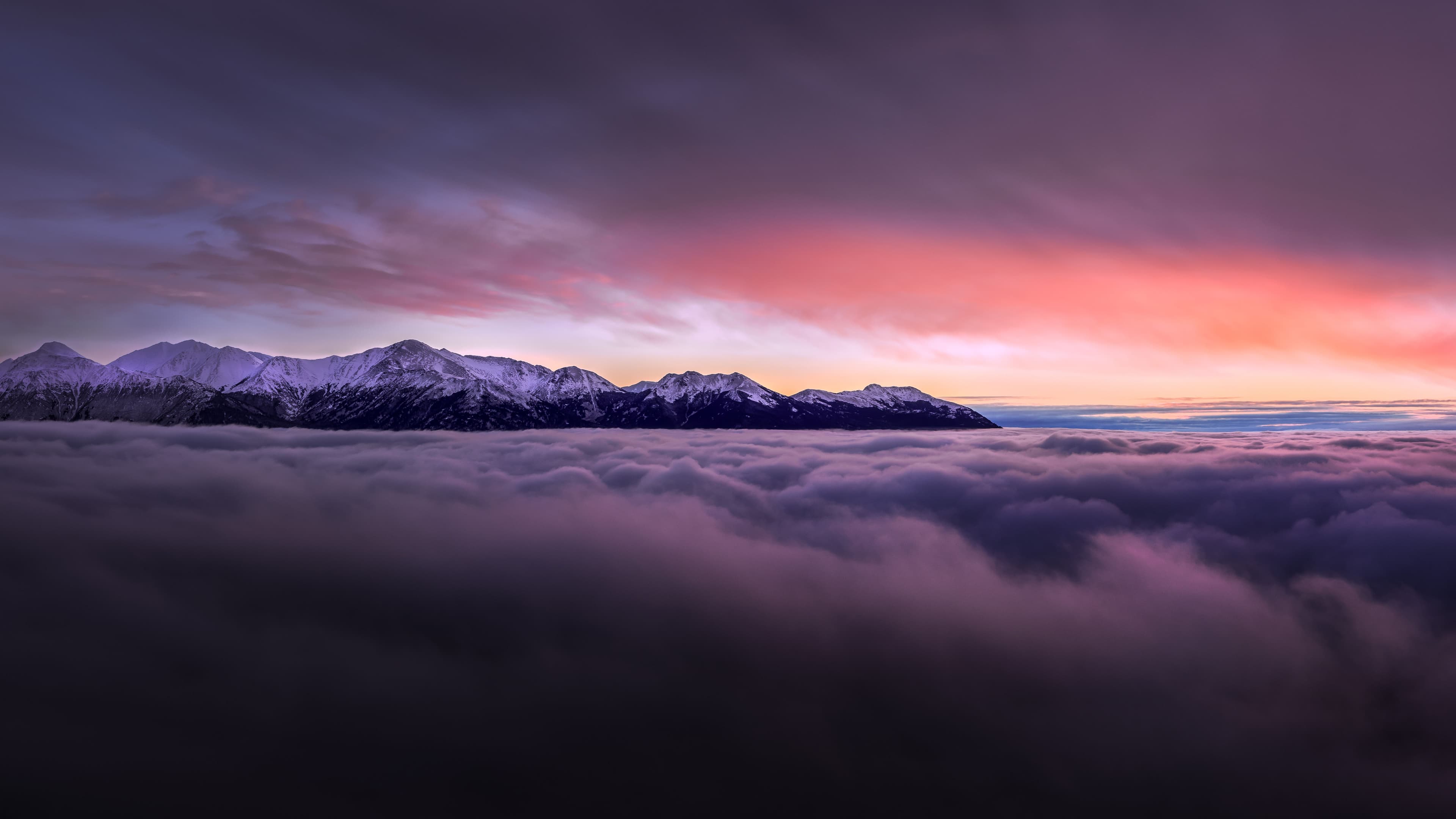 Stunning sunrise mountain scenery wallpaper, 4K UHD