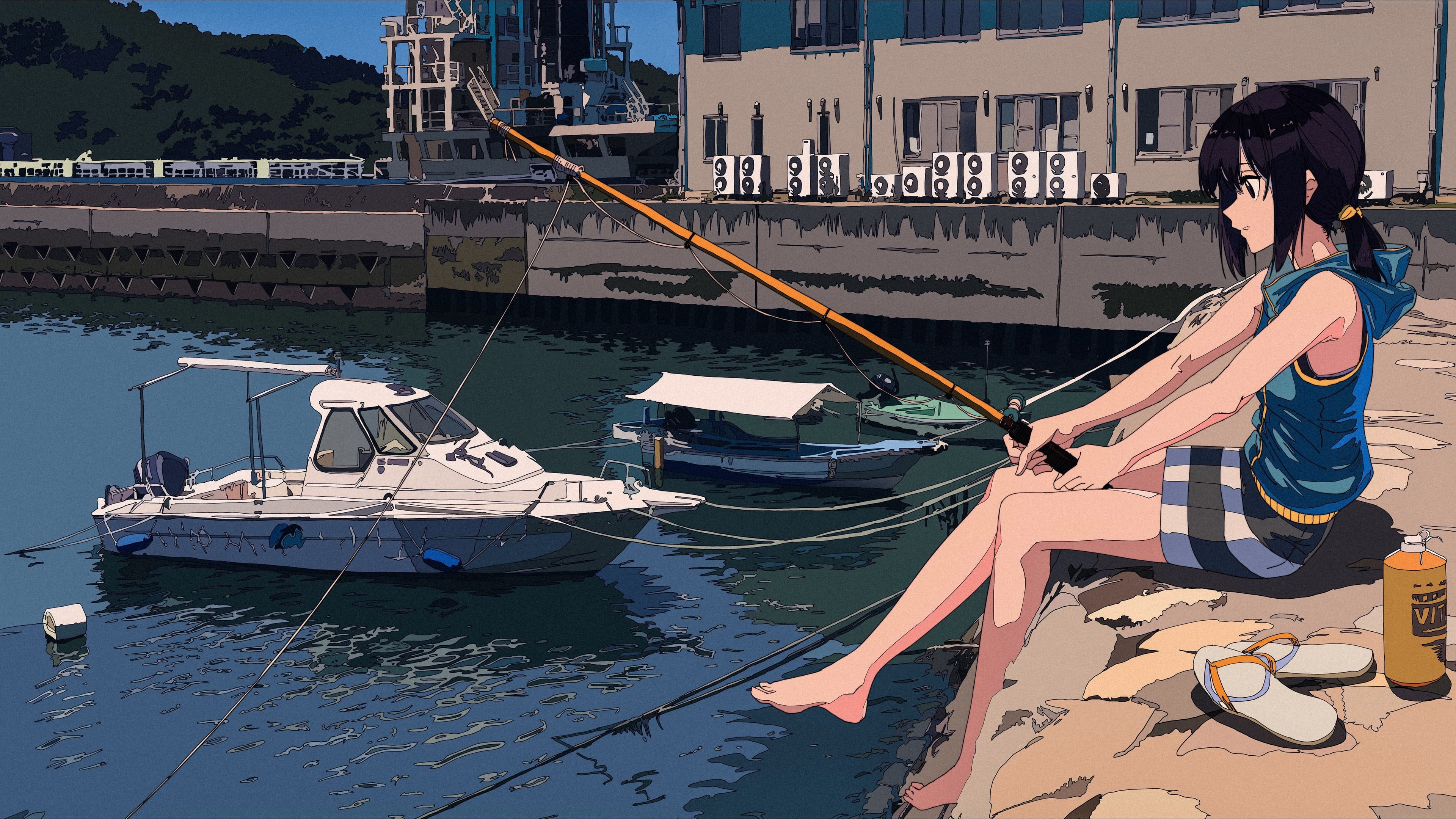 Summer WLOP style anime wallpaper in 4K