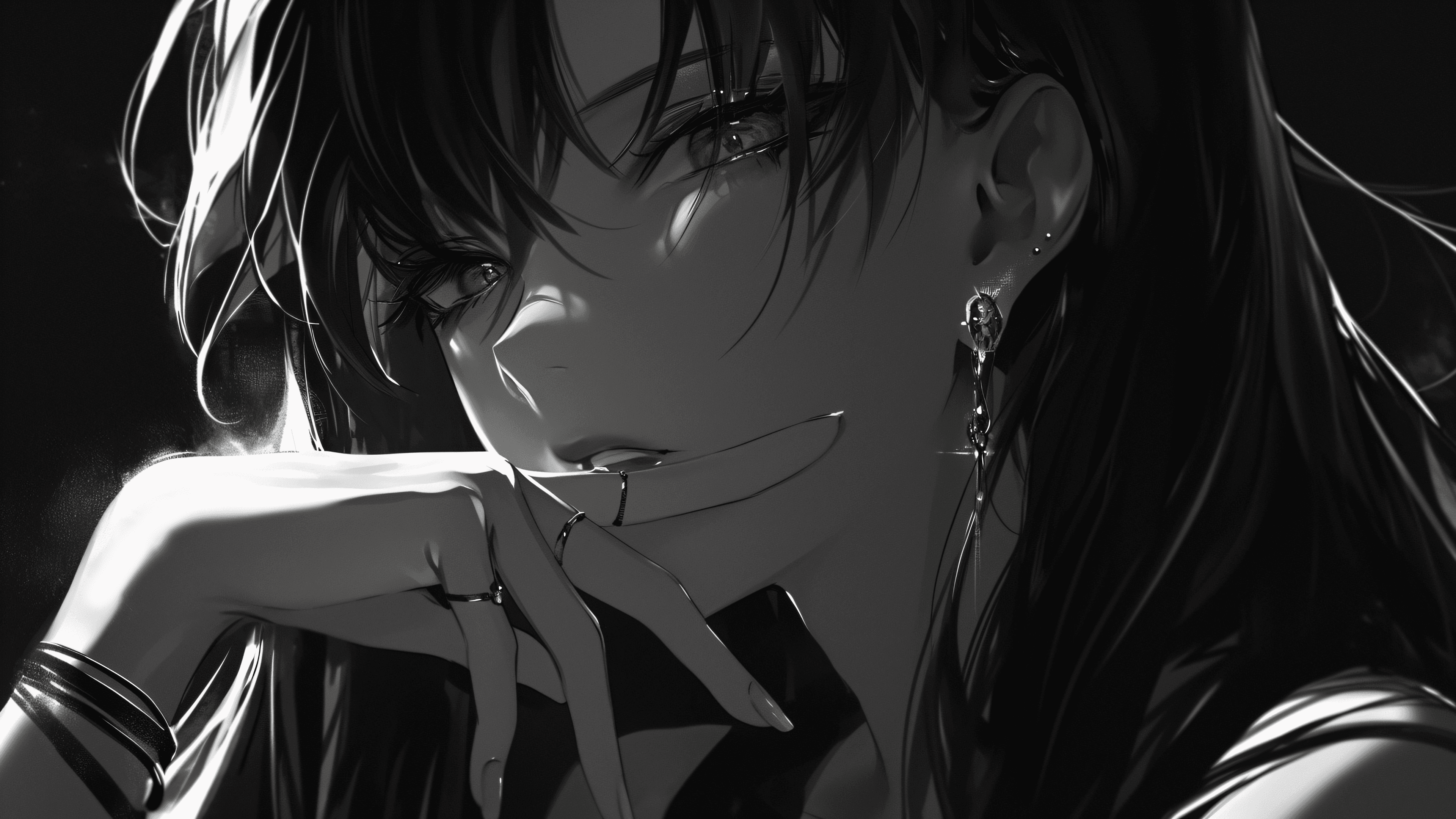 Gothic dark black and white wallpaper