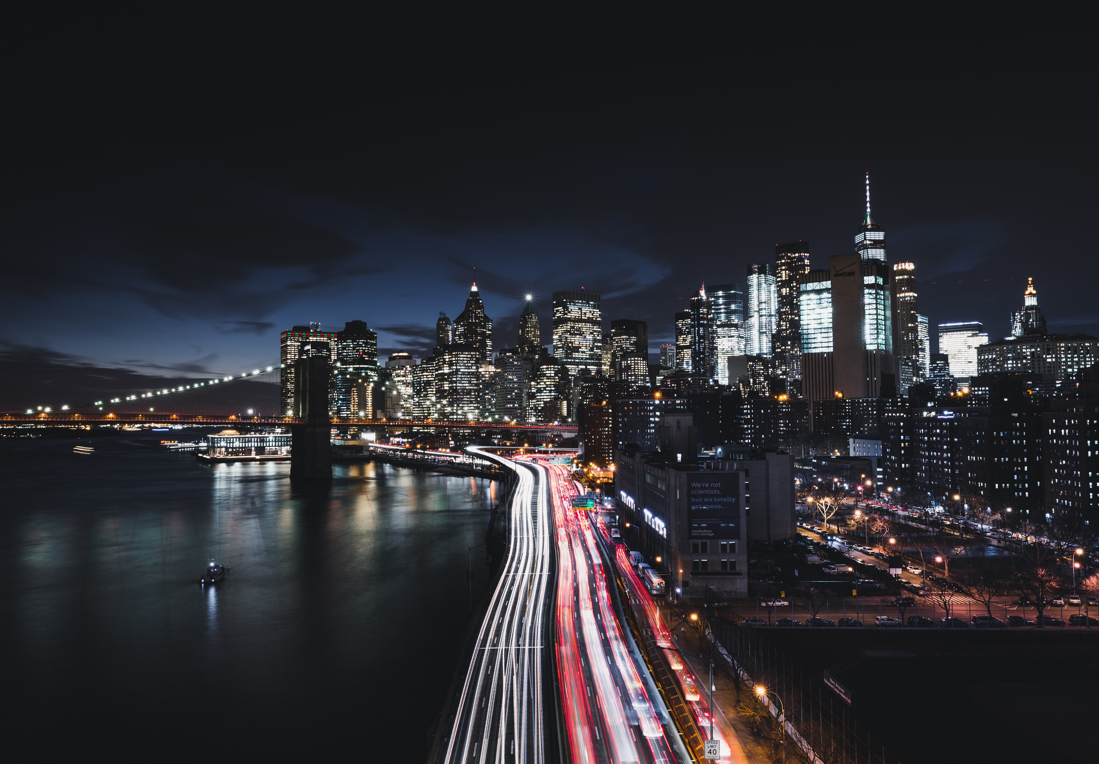 Futuristic city nightscape wallpaper in 4K resolution