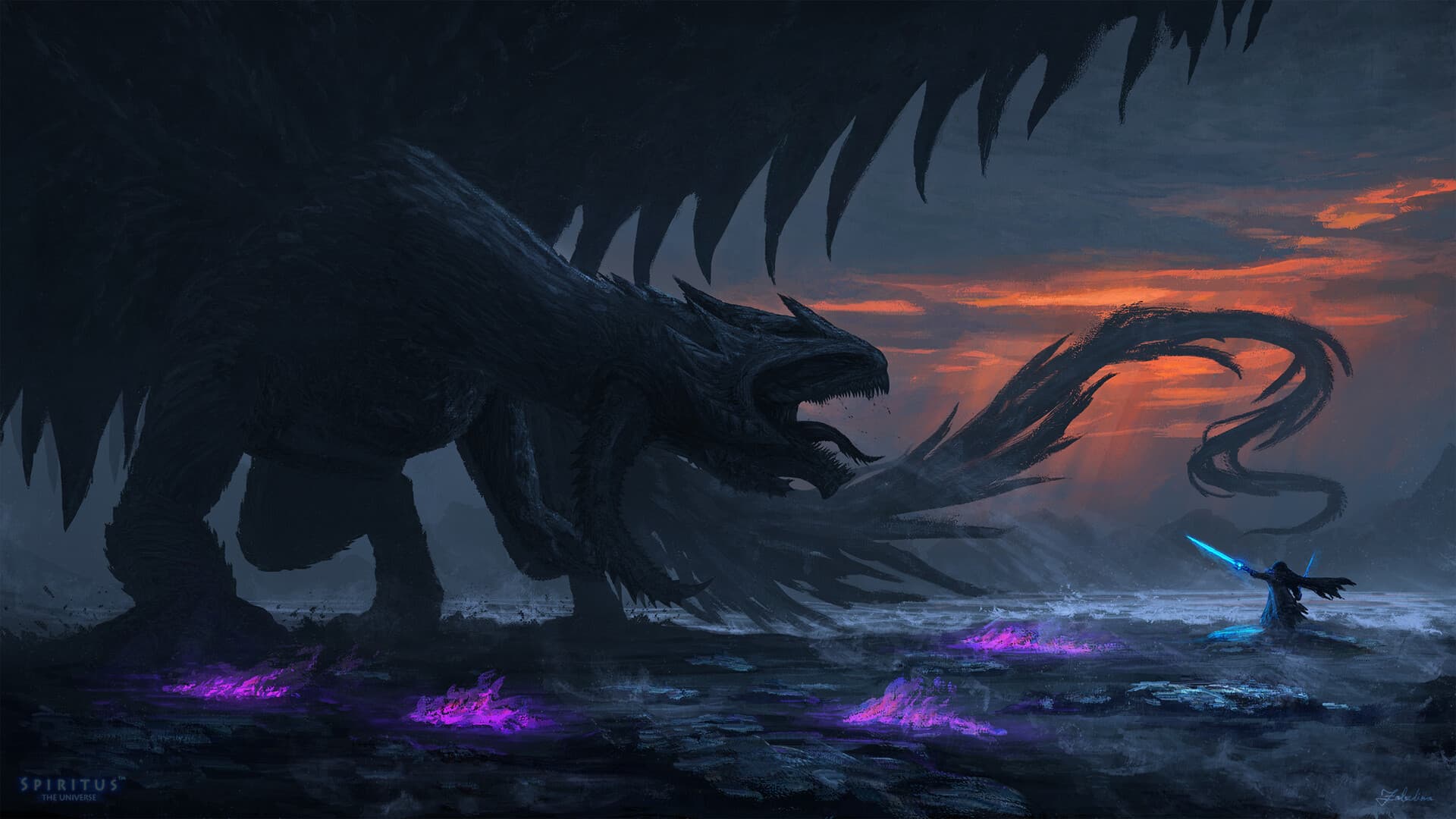 Full HD dragon wallpaper, mythical creature art